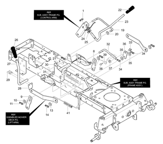 Mower Suspension Assembly Diagram and Parts List for 42581X58A 2001 Briggs and Stratton Lawn Tractor